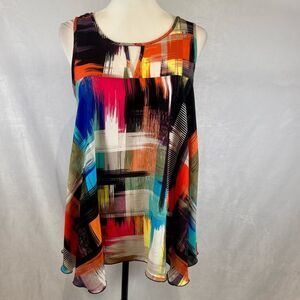Spense flowy colorful abstract print top size medium